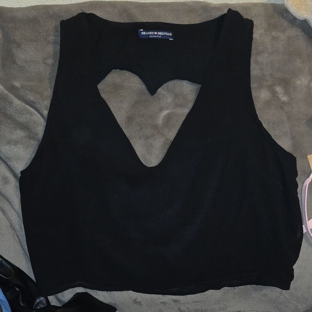 Brandy Melville Black Crop Tank Top